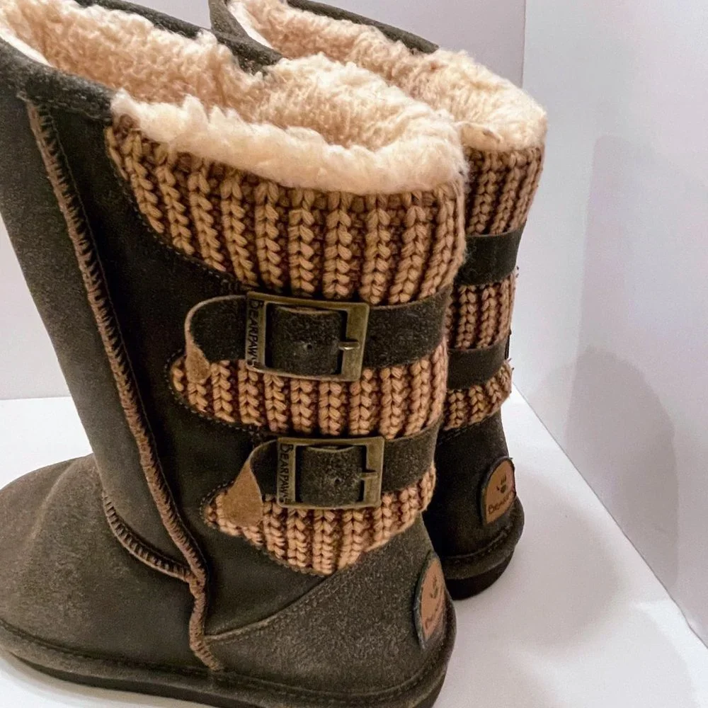 BearPaw Boshie Suede Snow Boot in Chestnut Distressed - 1669W - Size: 8